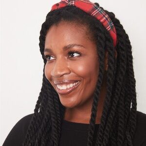 Plaid Red Headband for Women